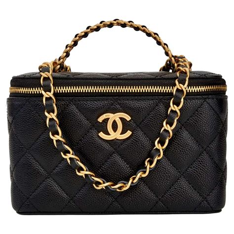 black chanel vanity case|chanel sac vanity price.